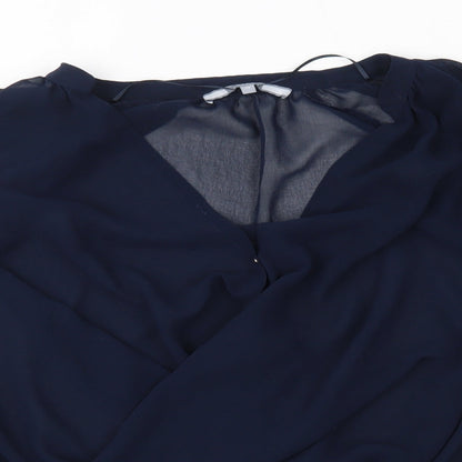 NEXT Womens Blue   Wrap Button-Up Size 12