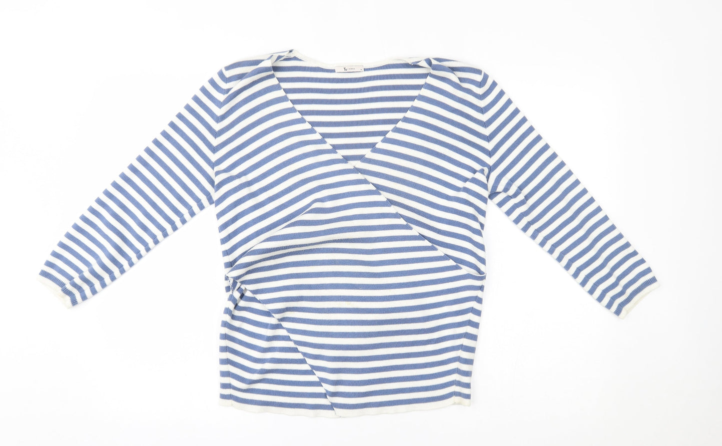 TU Womens Blue Striped  Wrap Jumper Size 14