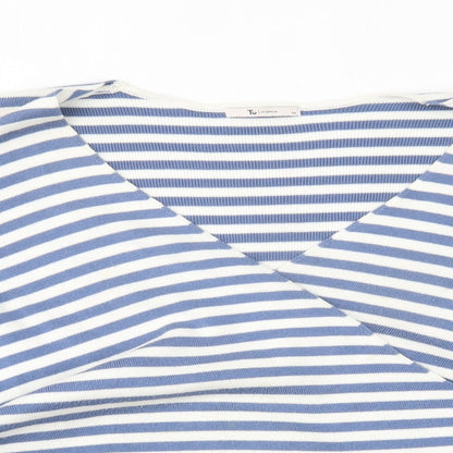 TU Womens Blue Striped  Wrap Jumper Size 14