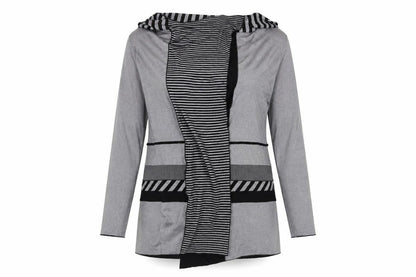 Front view of NUDE women’s grey wrap jumper, size UK 2