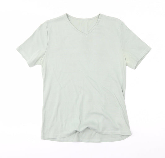 Womens UK Size 12 Preworn Green Basic T-Shirt