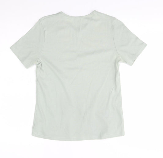 Womens UK Size 12 Preworn Green Basic T-Shirt