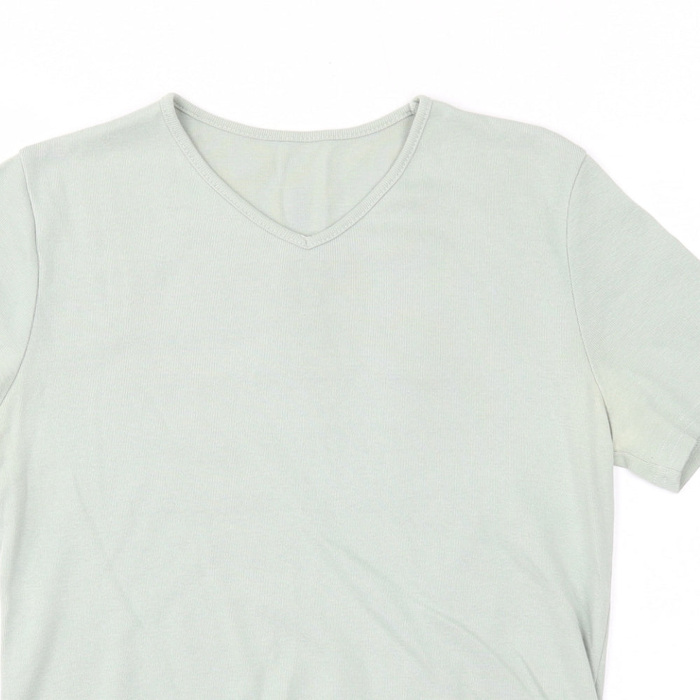Womens UK Size 12 Preworn Green Basic T-Shirt