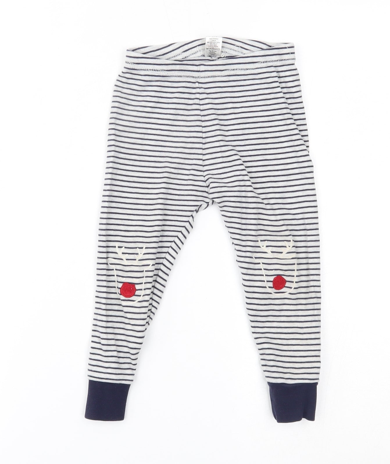 George Girls Grey Striped   Pyjama Pants Size 2-3 Years