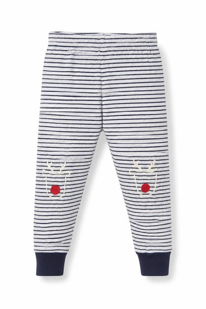 Front view of George girls’ grey striped pyjama pants, size 2-3, years