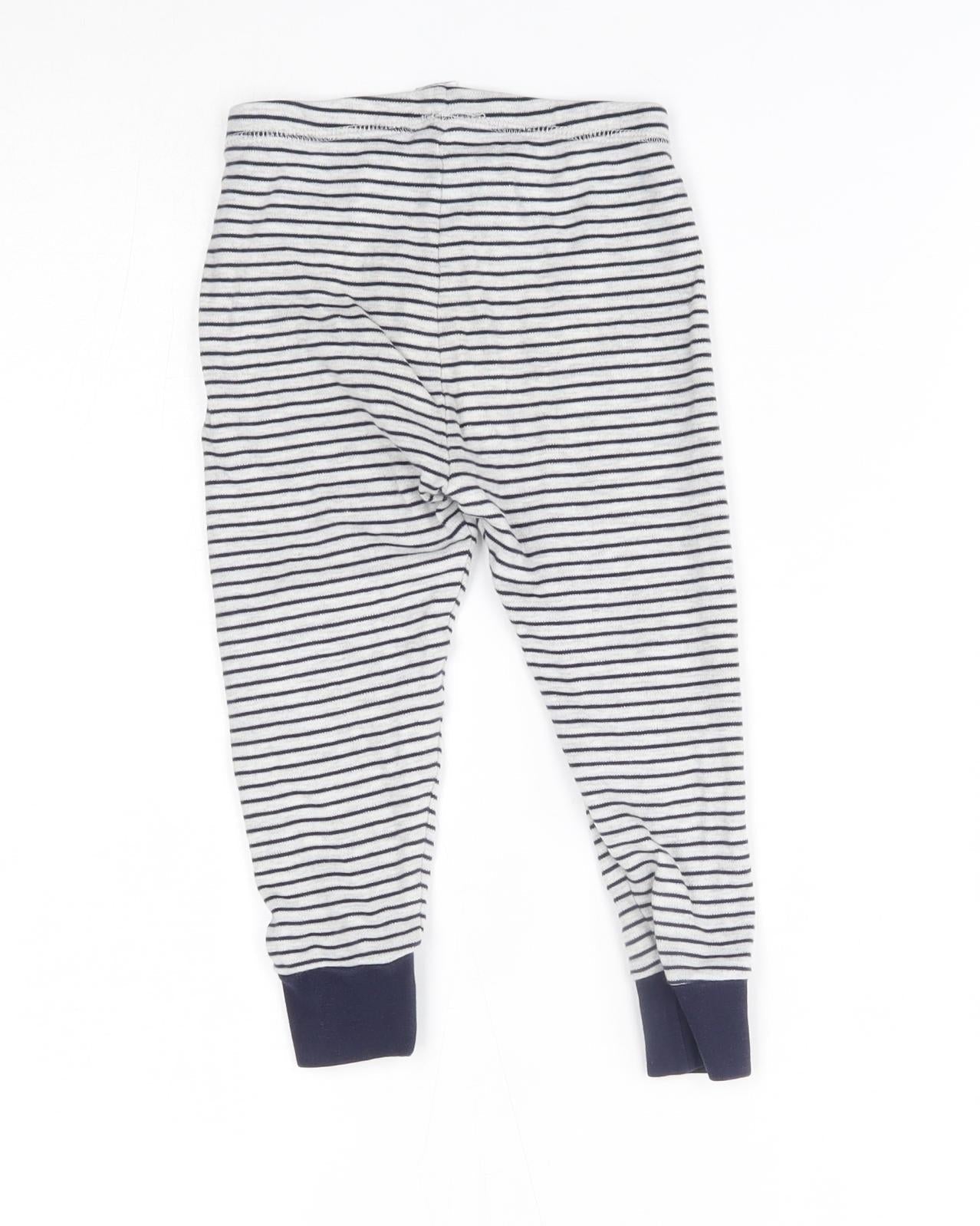 George Girls Grey Striped   Pyjama Pants Size 2-3 Years