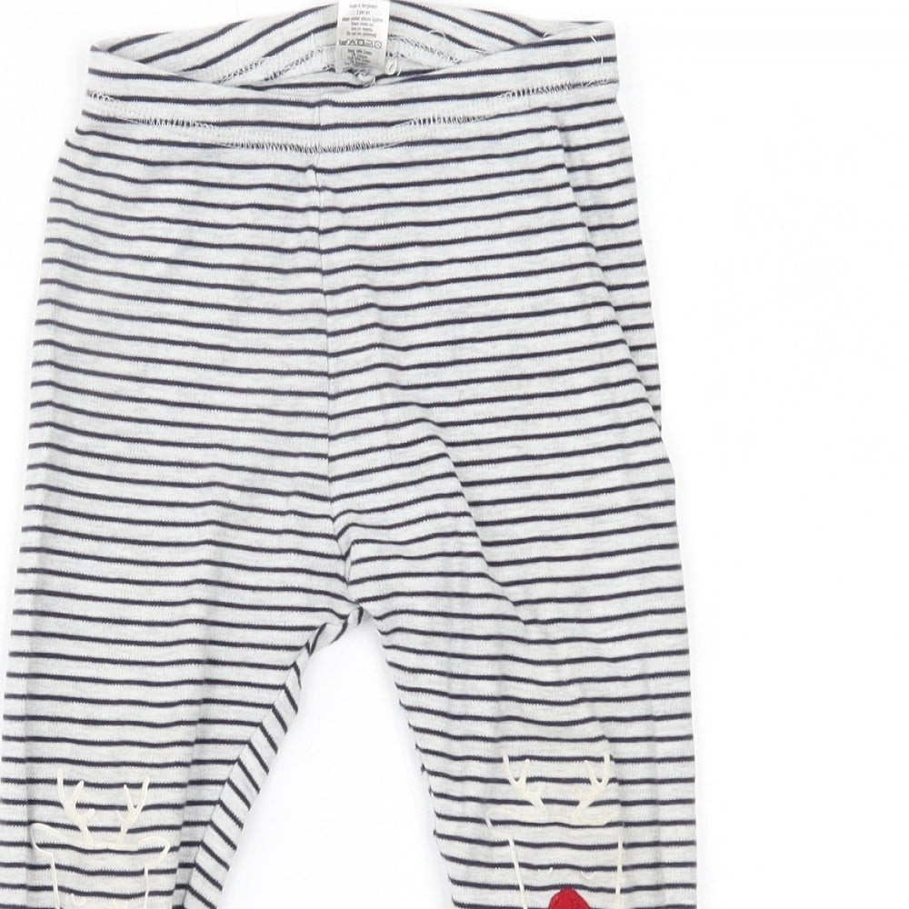 George Girls Grey Striped   Pyjama Pants Size 2-3 Years