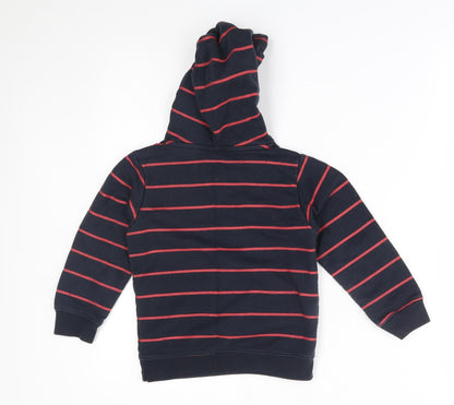 Beverly Hills Boys Black Striped  Pullover Hoodie Size 5-6 Years