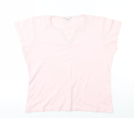 Womens UK Size L M&Co Pink Pullover Jumper