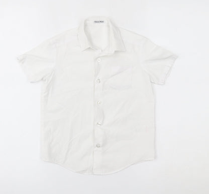 Additional front view of George boys’ white basic button-up, size 4-5, years