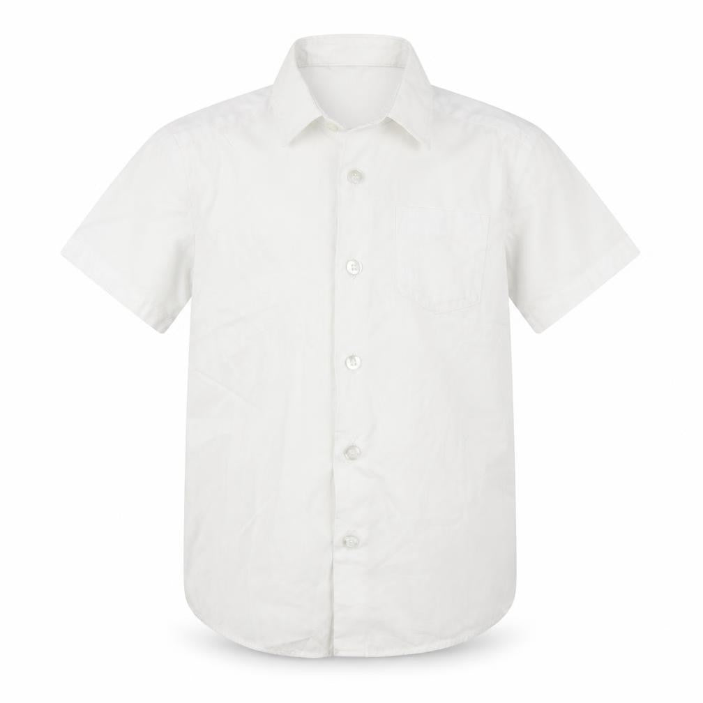 Front view of George boys’ white basic button-up, size 4-5, years