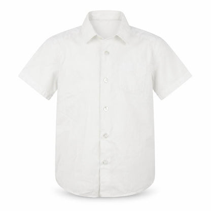 Front view of George boys’ white basic button-up, size 4-5, years