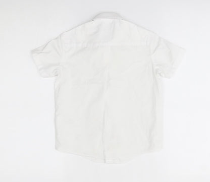 Back view of George boys’ white basic button-up, size 4-5, years
