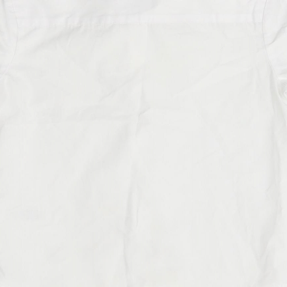 Brand and care label for George boys’ white basic button-up, size 4-5, years