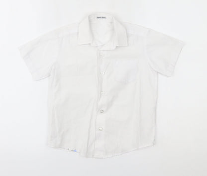 Additional front view of George boys’ white basic button-up, size 3-4, years