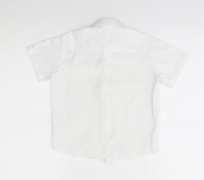 Back view of George boys’ white basic button-up, size 3-4, years