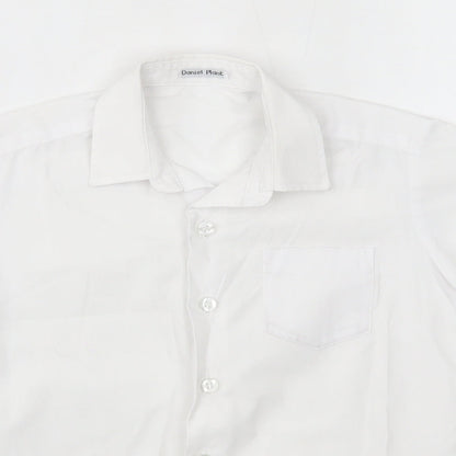 Close-up detail of George boys’ white basic button-up, size 3-4, years