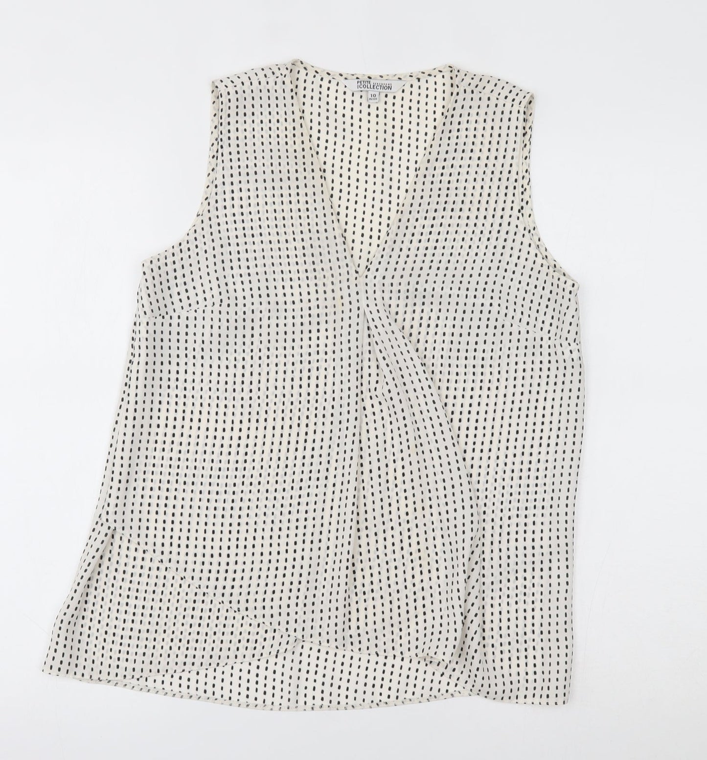 Womens UK Size 10 Debenhams White Basic Blouse