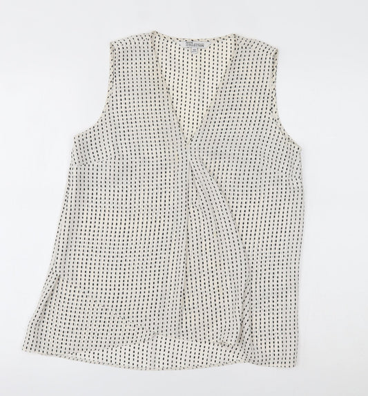 Womens UK Size 10 Debenhams White Basic Blouse