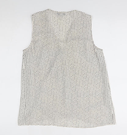 Womens UK Size 10 Debenhams White Basic Blouse