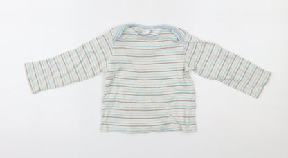 M&Co Baby White Striped  Pullover Jumper Size 12-18 Months