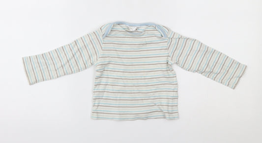 M&Co Baby White Striped  Pullover Jumper Size 12-18 Months