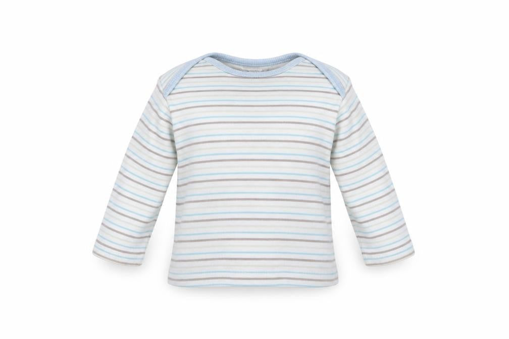 Front view of M&Co Baby White Striped jumper, size 12-18, Months