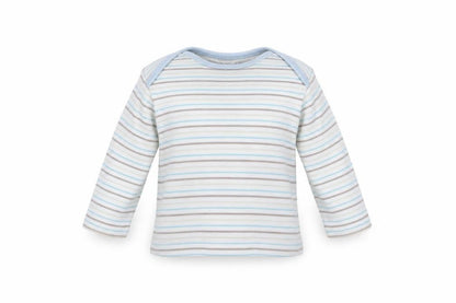 Front view of M&Co Baby White Striped jumper, size 12-18, Months