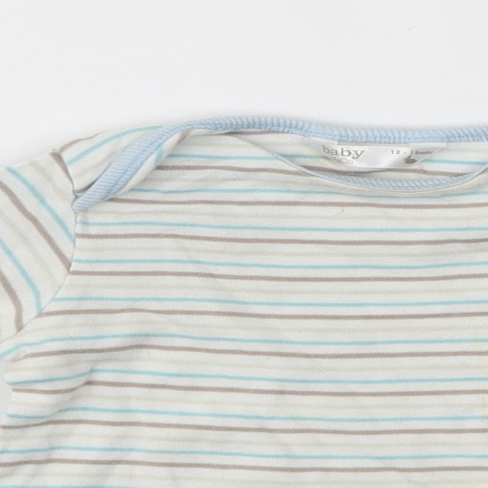 M&Co Baby White Striped  Pullover Jumper Size 12-18 Months