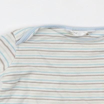 M&Co Baby White Striped  Pullover Jumper Size 12-18 Months