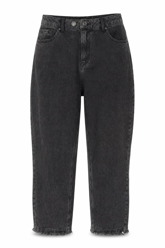 Front view of Missguided women’s grey cropped jeans, size UK 10, 26-inch leg