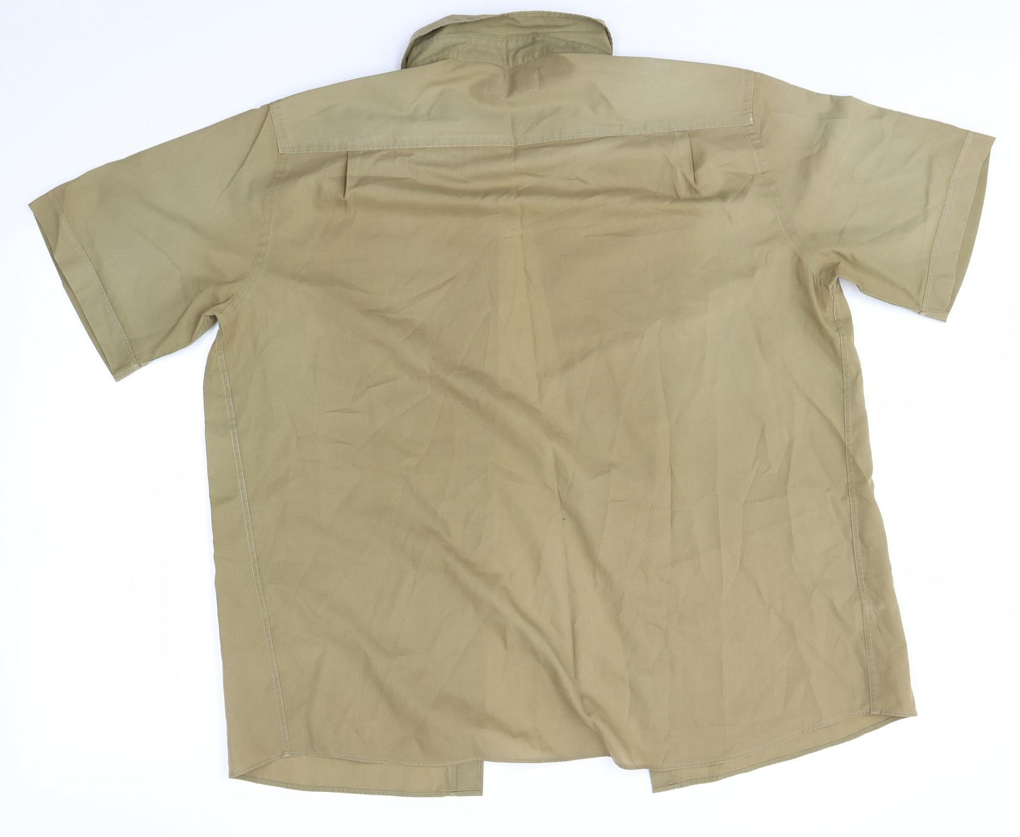 Mens UK Size L M&S Green  Button-Up Short Sleeve Casual Shirt