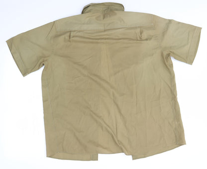 Mens UK Size L M&S Green  Button-Up Short Sleeve Casual Shirt