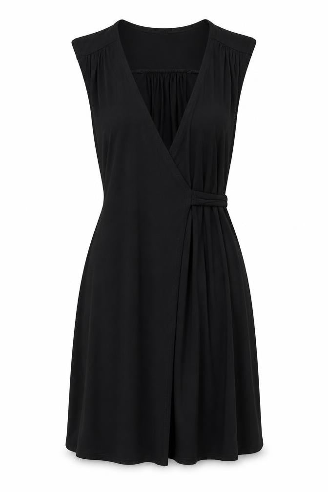Front view of Dorothy Perkins women’s black a-line, size UK 10