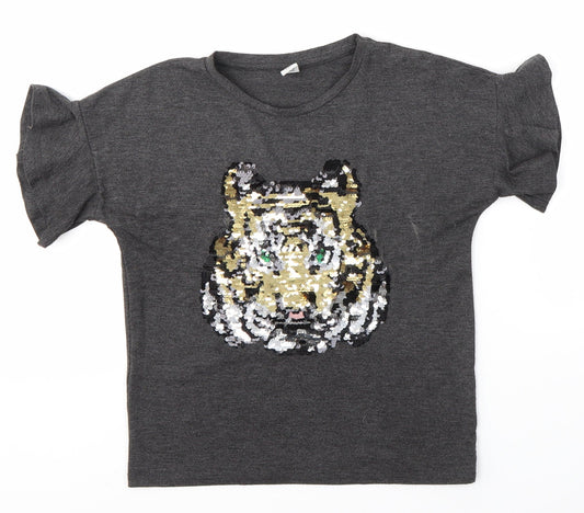 TU Girls Grey   Basic T-Shirt Size 10 Years