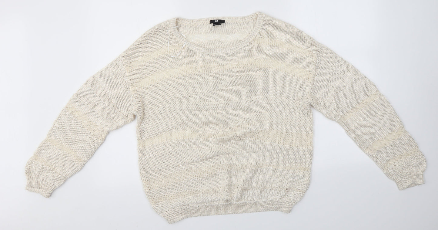Womens UK Size L H&M Ivory Pullover Jumper
