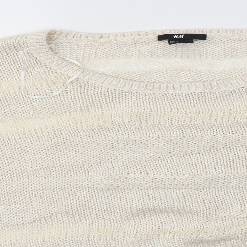 Womens UK Size L H&M Ivory Pullover Jumper