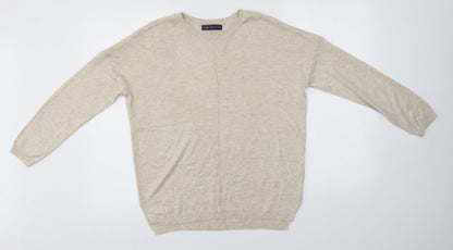 Womens UK Size M M&S Beige Pullover Jumper