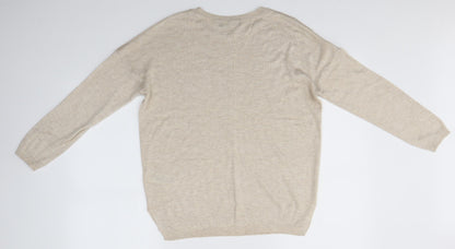 Womens UK Size M M&S Beige Pullover Jumper