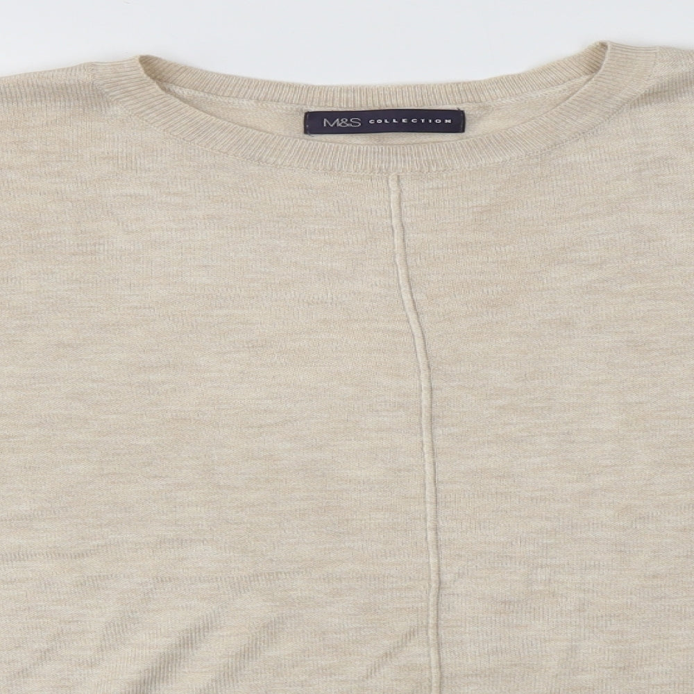 Womens UK Size M M&S Beige Pullover Jumper