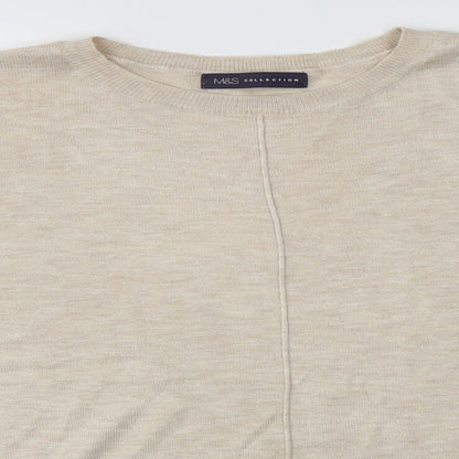 Womens UK Size M M&S Beige Pullover Jumper