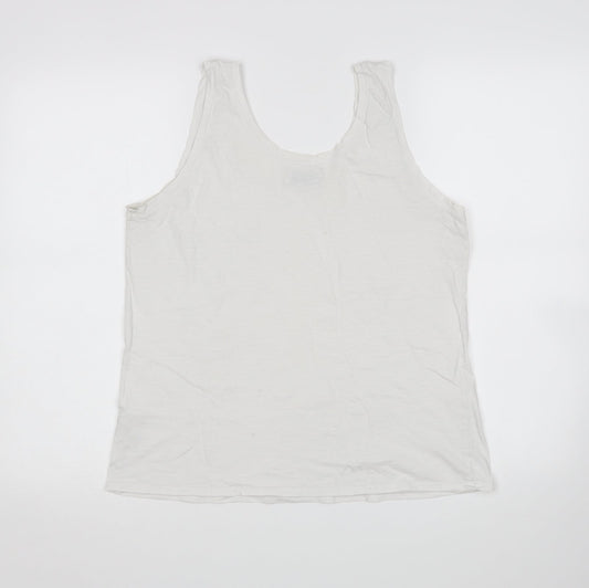 Papaya Womens White   Basic Tank Size 14