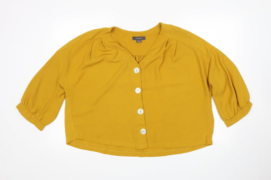 Primark Womens Yellow   Basic Button-Up Size 16