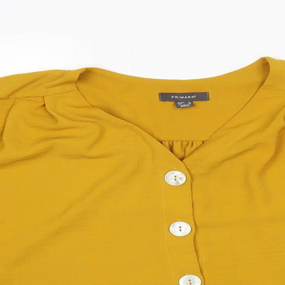 Primark Womens Yellow   Basic Button-Up Size 16