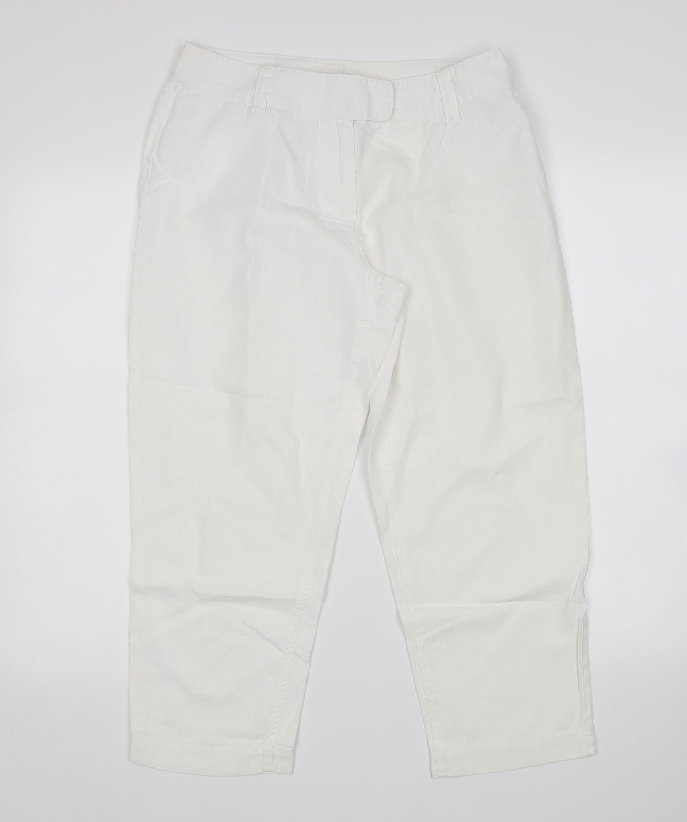 Bona parte Womens White   Cropped Trousers Size 12 L23 in