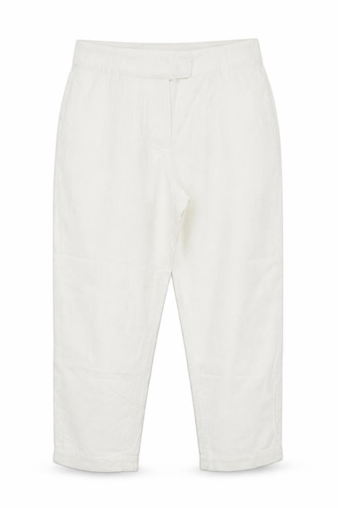 Front view of Bona parte women’s white cropped trousers, size UK 12, 23-inch leg