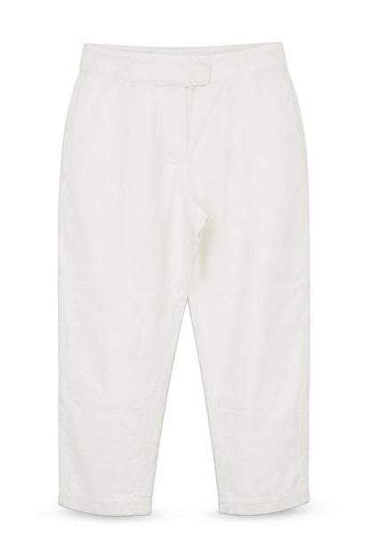 Front view of Bona parte women’s white cropped trousers, size UK 12, 23-inch leg