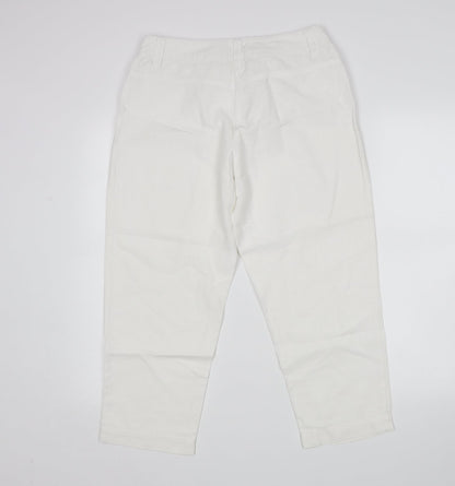 Bona parte Womens White   Cropped Trousers Size 12 L23 in