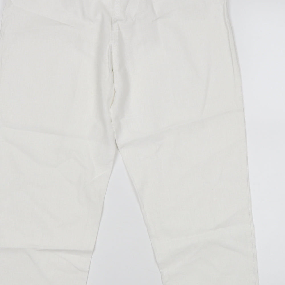 Bona parte Womens White   Cropped Trousers Size 12 L23 in