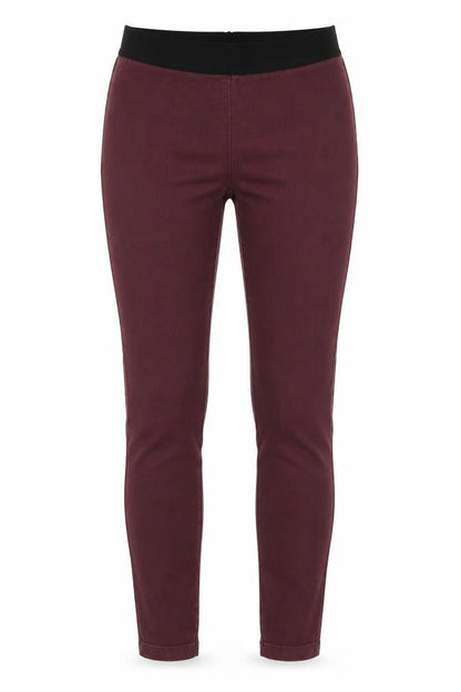 Front view of Denim Co women’s purple jegging jeans, size UK 8, 29-inch leg